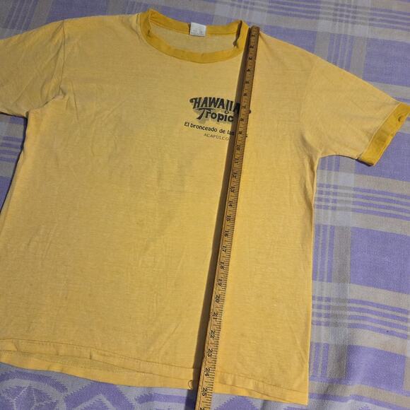 Vtg Hawaiian Tropic T Shirt Acapulco Beach Sail USA 70s 80s Ringer Islands Large - Picture 8 of 11